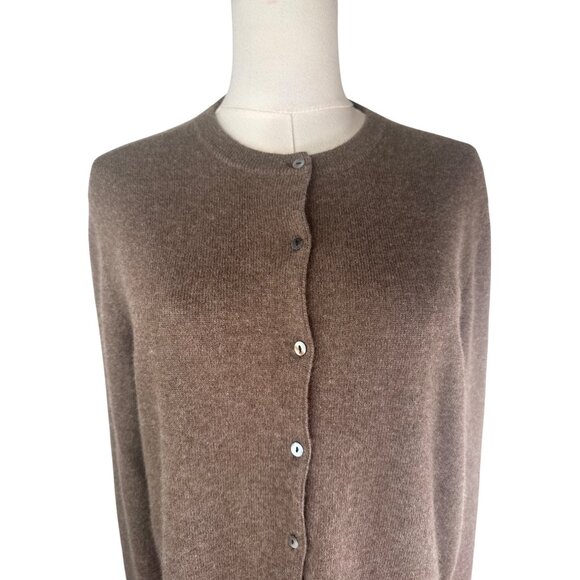 Cashmere Boutique Womens M Brown 100% Cashmere Button-Up Cardigan - Picture 4 of 14